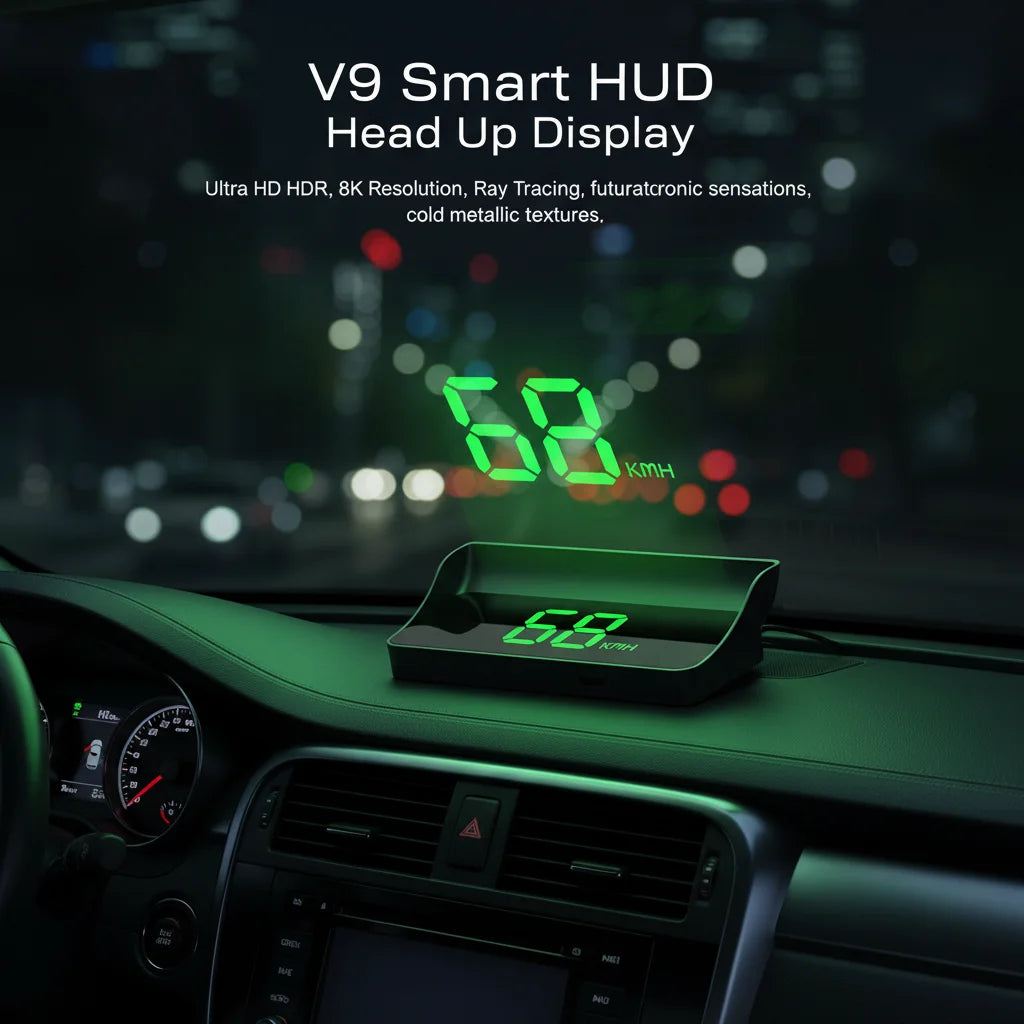 Car Head up HD Display GPS Speedometer KMH Digital HUD Windshield Projector Auto Electronics Projector Display White Green Light